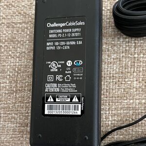 Challenger Cable Sales Power Supply Adapter PS-2.1-12-267DT1